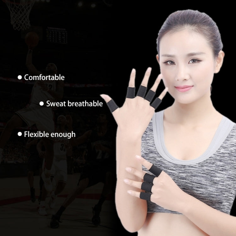 10 PCS Elastic Polyester Sports Finger Support Guards, Size: 3.5 x 3cm (Black)