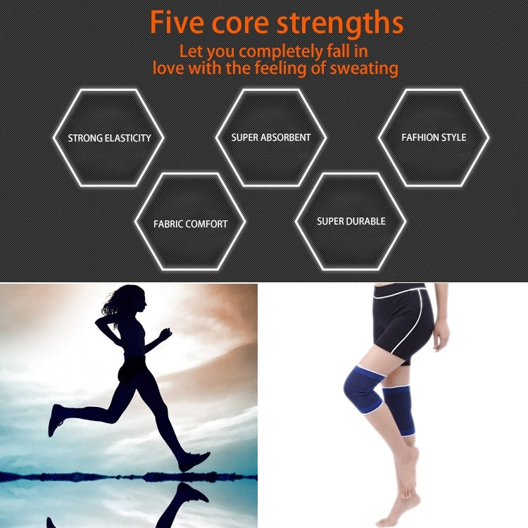 2 PC Sports Elastic Thermal Outdoors Basketball Knee Support Guards, Size: 22 x 14cm (Blue)