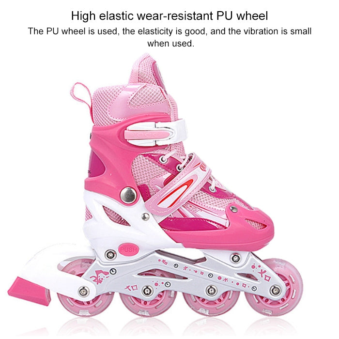 Children Adult Flash Straight Row Roller Skates Skating Shoes Suit, Size : L