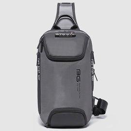 BANGE Men Security USB Chest Bag Portable Outdoor Shoulder Bag, Outdoor Shoulder Bag
