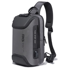 BANGE Men Security USB Chest Bag Portable Outdoor Shoulder Bag, Outdoor Shoulder Bag