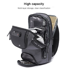 Load image into Gallery viewer, BANGE Men Security USB Chest Bag Portable Outdoor Shoulder Bag, Shoulder Bag, Outdoor Shoulder Bag