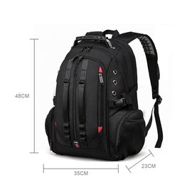 BANGE Waterproof Travel Men Backpack Rechargeable Large Capacity Shoulders Bag with Earplug Hole