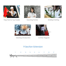 Load image into Gallery viewer, 1.6M 7 Knots Telescopic Stainless Steel Rubber Sleeve Teaching Stick Guide Signal Flag, Random Color Delivery, 1.6M 7 Knots