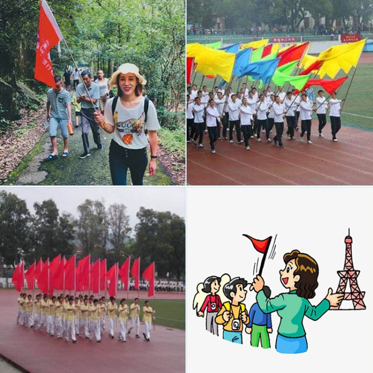 1.6M 7 Knots Telescopic Stainless Steel Rubber Sleeve Teaching Stick Guide Signal Flag, Random Color Delivery, 1.6M 7 Knots