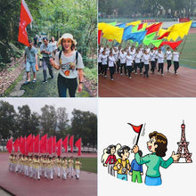 Load image into Gallery viewer, 1.6M 7 Knots Telescopic Stainless Steel Rubber Sleeve Teaching Stick Guide Signal Flag, Random Color Delivery, 1.6M 7 Knots