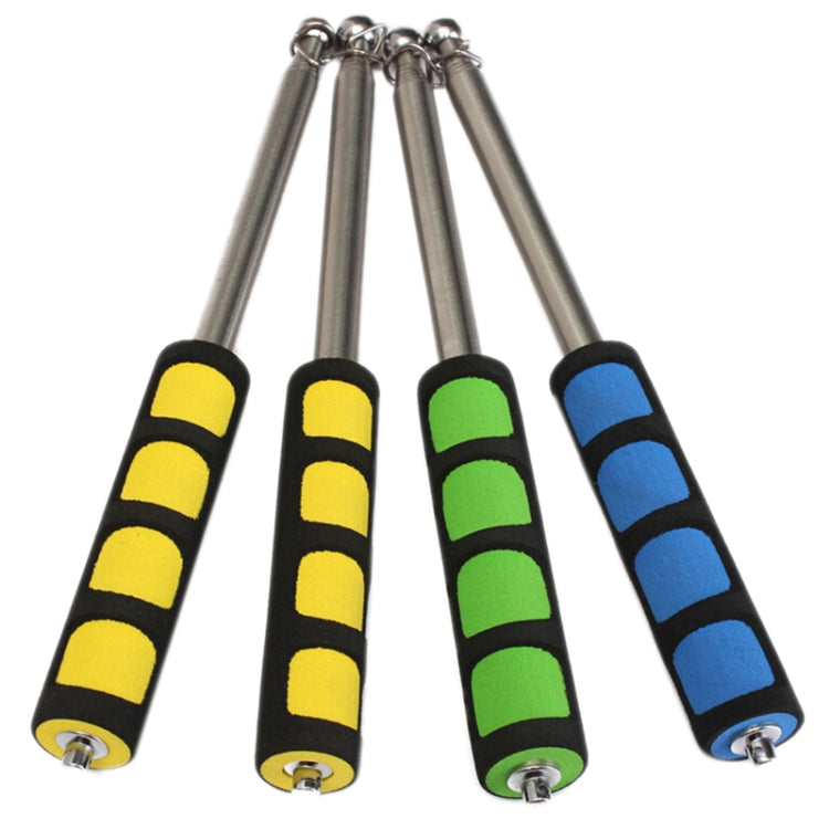 2.5M 10 Knots Telescopic Stainless Steel Rubber Sleeve Teaching Stick Guide Signal Flag, Random Color Delivery