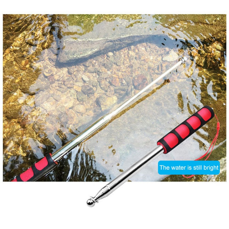 2.5M 10 Knots Telescopic Stainless Steel Rubber Sleeve Teaching Stick Guide Signal Flag, Random Color Delivery