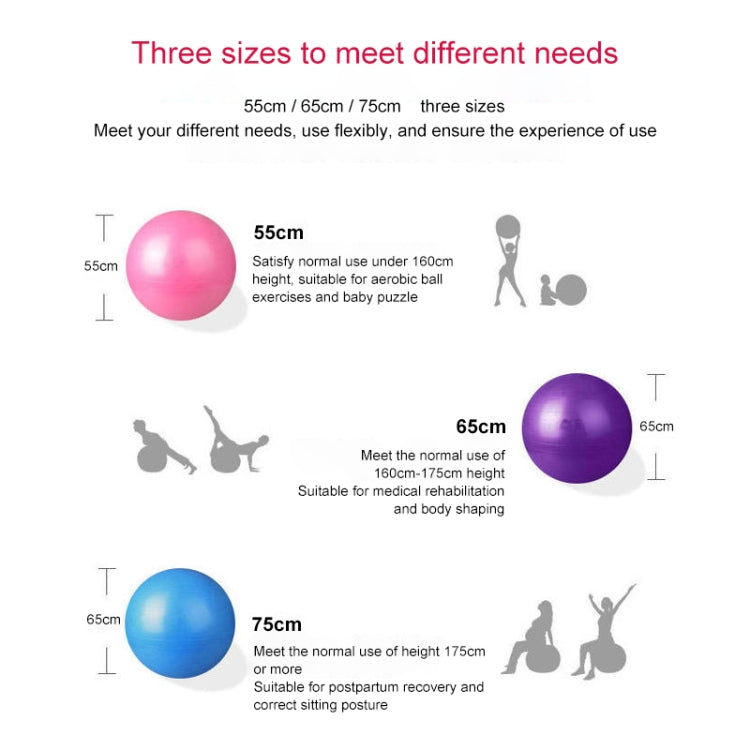 Thickening Explosion-proof Big Yoga Ball Sport Fitness Ball Environmental Pregnant Yoga Ball, Diameter: 65cm
