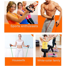 Load image into Gallery viewer, Fitness Exercise Resistance Bands Stretch Elastic Rope Workout Yoga Rally Muscle Training Exercise Rope, Size:5*11*1200mm, Random Color Delivery, Size:5*11*1200mm