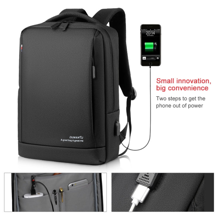 OUMANTU 9003 Business Laptop Bag Oxford Cloth Large Capacity Backpack with External USB Port, OUMANTU 9003