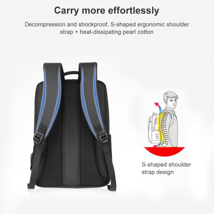 OUMANTU 9003 Business Laptop Bag Oxford Cloth Large Capacity Backpack with External USB Port