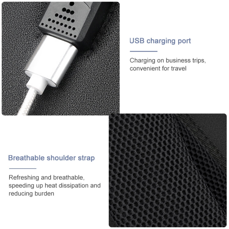 OUMANTU 9003 Business Laptop Bag Oxford Cloth Large Capacity Backpack with External USB Port, OUMANTU 9003