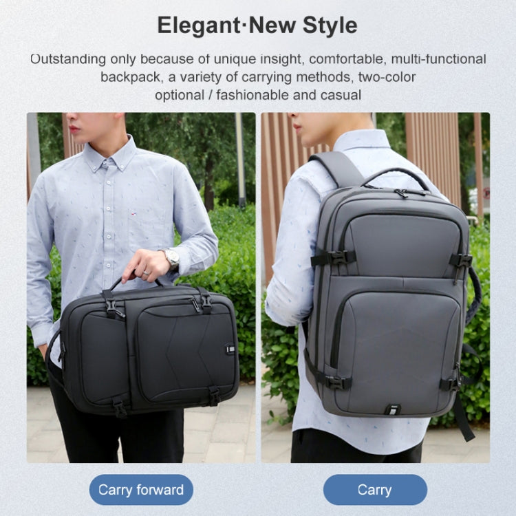 OUMANTU 2023 Large Capacity Waterproof Laptop Backpack Business Travel Shoulders Bag with External USB Charging Port