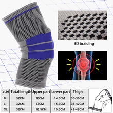 Load image into Gallery viewer, Outdoor Fitness Mountaineering Knit Protection Silicone Anti - collision Spring Support Sports Knee Protector, Size: XL