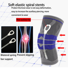 Load image into Gallery viewer, Outdoor Fitness Mountaineering Knit Protection Silicone Anti - collision Spring Support Sports Knee Protector, Size: XL