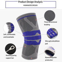 Load image into Gallery viewer, Outdoor Fitness Mountaineering Knit Protection Silicone Anti - collision Spring Support Sports Knee Protector, Size: XL, Size: XL