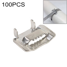 Load image into Gallery viewer, 100 PCS 19.05mm 304 Stainless Steel Tie Lock Type Cable Wrapped Bundle Buckle, 19.05mm
