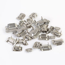 Load image into Gallery viewer, 100 PCS 19.05mm 304 Stainless Steel Tie Lock Type Cable Wrapped Bundle Buckle, 19.05mm