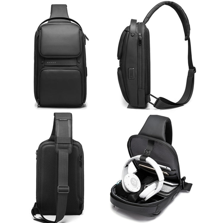 Bange BG-7258 Men Oxford Cloth Waterproof Crossbody Chest Bag with USB Port, Size: 35 x 21 x 12cm