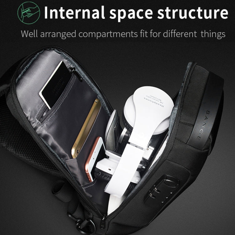 Bange BG-22085 Men Oxford Cloth Waterproof Anti-theft Crossbody Chest Bag, Size: 34 x 18 x 10cm