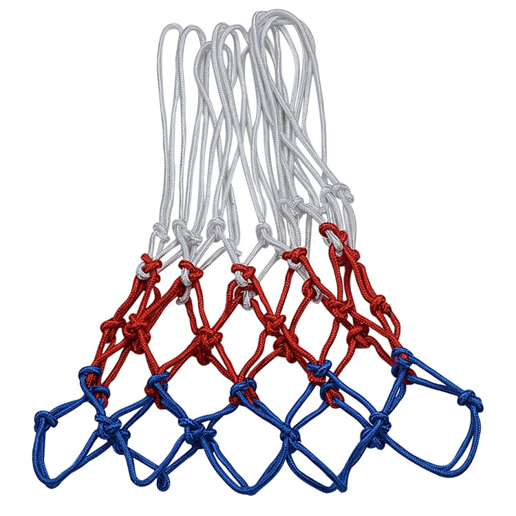 Regular Edition Polyester Rope Basketball Frame Net (White Red Blue)