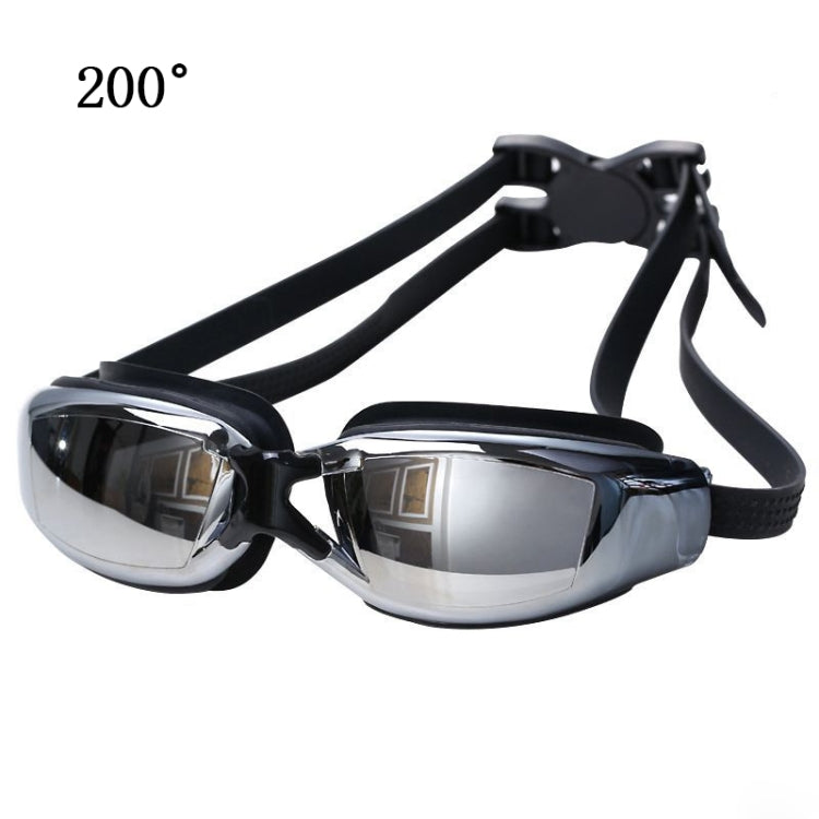Electroplating Anti-fog Silicone Swimming Goggles for Adults, Suitable for 200 Degree Myopia