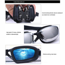 Load image into Gallery viewer, Electroplating Anti-fog Silicone Swimming Goggles for Adults, Suitable for 200 Degree Myopia