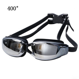 Electroplating Anti-fog Silicone Swimming Goggles for Adults, Suitable for 400 Degree Myopia