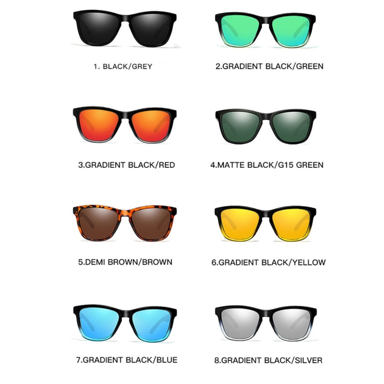 Unisex Retro Fashion Plastic Frame UV400 Polarized Sunglasses, Gradient Black + Silver, Gradient Black + Red, Demi Brown +Brown, Gradient Black + Blue, Gradient Black +Green, Matte Black + G15 Green