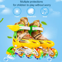 Load image into Gallery viewer, Adjustable Children Full Flash Single Four-wheel Roller Skates Skating Shoes Set, Size : S