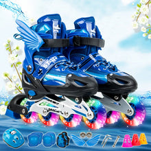Load image into Gallery viewer, Adjustable Children Full Flash Single Four-wheel Roller Skates Skating Shoes Set, Size : S