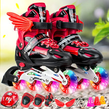 Load image into Gallery viewer, Adjustable Children Full Flash Single Four-wheel Roller Skates Skating Shoes Set, Size : S