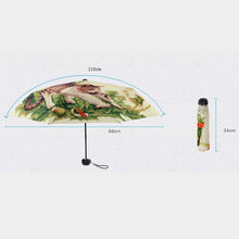 Load image into Gallery viewer, Creative Fashion Three Fold Lazy Cat Pattern Silver Tape Anti Ultraviolet Sunshade Umbrella, Cat Pattern Silver Tape Umbrella