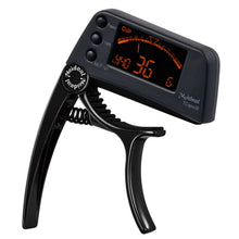 Load image into Gallery viewer, Professional Guitar Tuner Clip, Loftstyle Chromatic Clip-on Tuner with Rotational LCD Screen Light Display Single-handed Guitar Capo