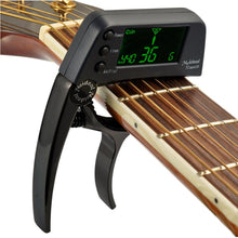 Load image into Gallery viewer, Professional Guitar Tuner Clip, Loftstyle Chromatic Clip-on Tuner with Rotational LCD Screen Light Display Single-handed Guitar Capo