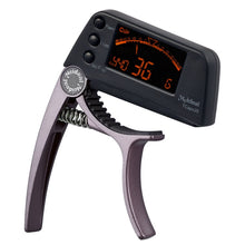 Load image into Gallery viewer, Professional Guitar Tuner Clip, Loftstyle Chromatic Clip-on Tuner with Rotational LCD Screen Light Display Single-handed Guitar Capo