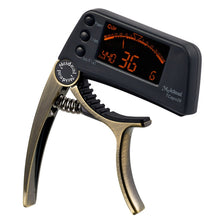 Load image into Gallery viewer, Professional Guitar Tuner Clip, Loftstyle Chromatic Clip-on Tuner with Rotational LCD Screen Light Display Single-handed Guitar Capo