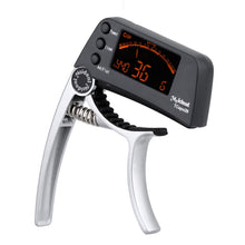 Load image into Gallery viewer, Professional Guitar Tuner Clip, Loftstyle Chromatic Clip-on Tuner with Rotational LCD Screen Light Display Single-handed Guitar Capo