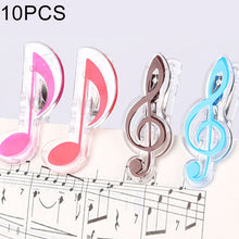 Load image into Gallery viewer, 10 PCS PP Material Stainless Steel Spring Music Note Shape Book Clip Deluxe Page Holder, Random Color Delivery, Random Color Delivery