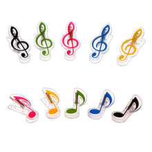 Load image into Gallery viewer, 10 PCS PP Material Stainless Steel Spring Music Note Shape Book Clip Deluxe Page Holder, Random Color Delivery, Random Color Delivery