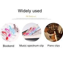 Load image into Gallery viewer, 10 PCS PP Material Stainless Steel Spring Music Note Shape Book Clip Deluxe Page Holder, Random Color Delivery, Random Color Delivery