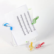 Load image into Gallery viewer, 10 PCS PP Material Stainless Steel Spring Music Note Shape Book Clip Deluxe Page Holder, Random Color Delivery, Random Color Delivery