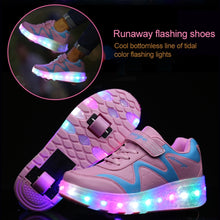 Load image into Gallery viewer, 786 LED Light Ultra Light Rechargeable Double Wheel Roller Skating Shoes Sport Shoes, Size : 29