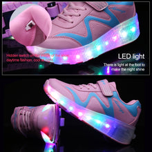 Load image into Gallery viewer, 786 LED Light Ultra Light Rechargeable Double Wheel Roller Skating Shoes Sport Shoes, Size : 29