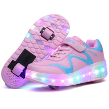 Load image into Gallery viewer, 786 LED Light Ultra Light Rechargeable Double Wheel Roller Skating Shoes Sport Shoes, Size : 30