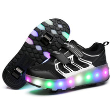Load image into Gallery viewer, WS01 LED Light Ultra Light Mesh Surface Rechargeable Double Wheel Roller Skating Shoes Sport Shoes, Size : 36