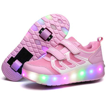 Load image into Gallery viewer, WS01 LED Light Ultra Light Mesh Surface Rechargeable Double Wheel Roller Skating Shoes Sport Shoes, Size : 36, Size : 36