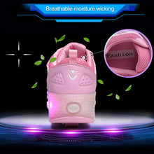 Load image into Gallery viewer, WS01 LED Light Ultra Light Mesh Surface Rechargeable Double Wheel Roller Skating Shoes Sport Shoes, Size : 37, Size : 37