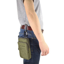 Load image into Gallery viewer, Outdoor Phone Carrying Case Pouch Nylon Crossbody Shoulder Cell Phone Holster Waist Belt Wallet Bag with Carabiner
